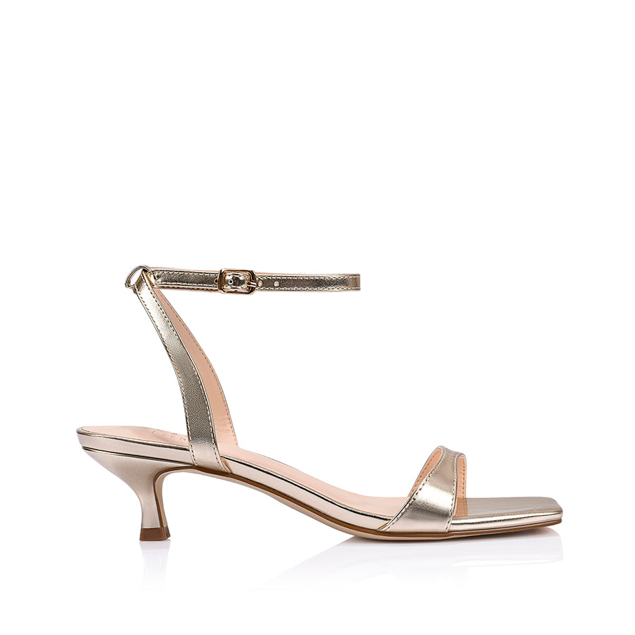 Aloha Kitten Heel Sandals - Champagne Gold