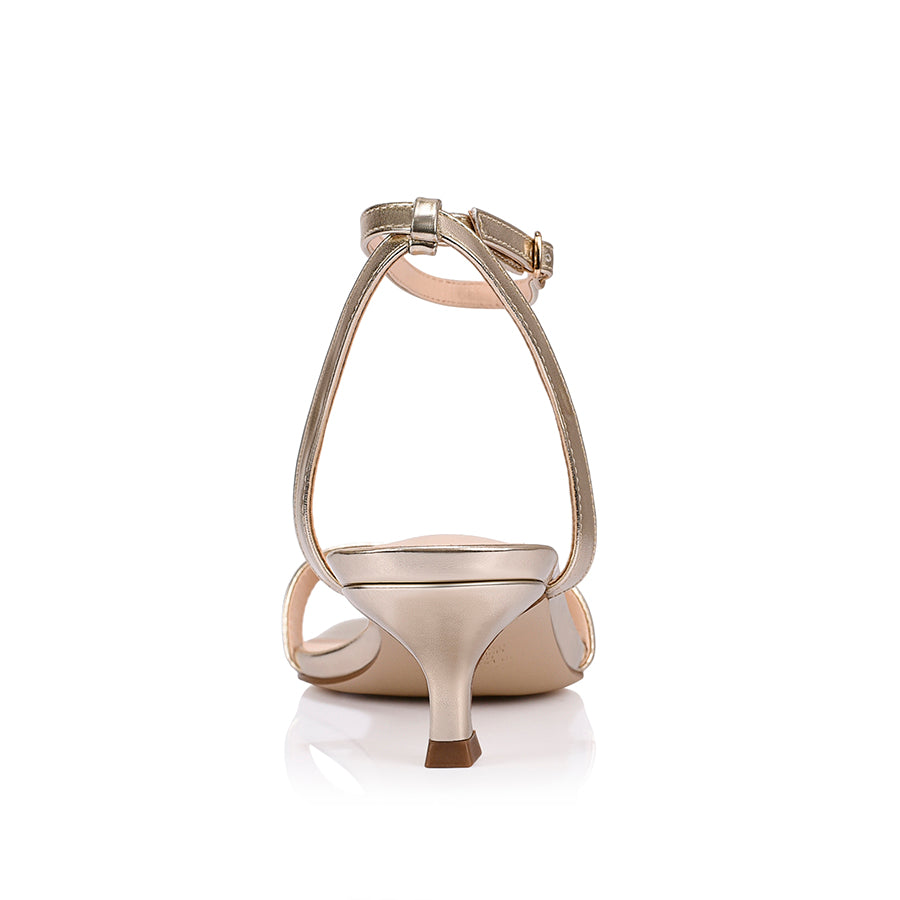 Aloha Kitten Heel Sandals - Champagne Gold
