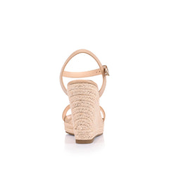 Women's beige vegan and jute rope espadrille wedges