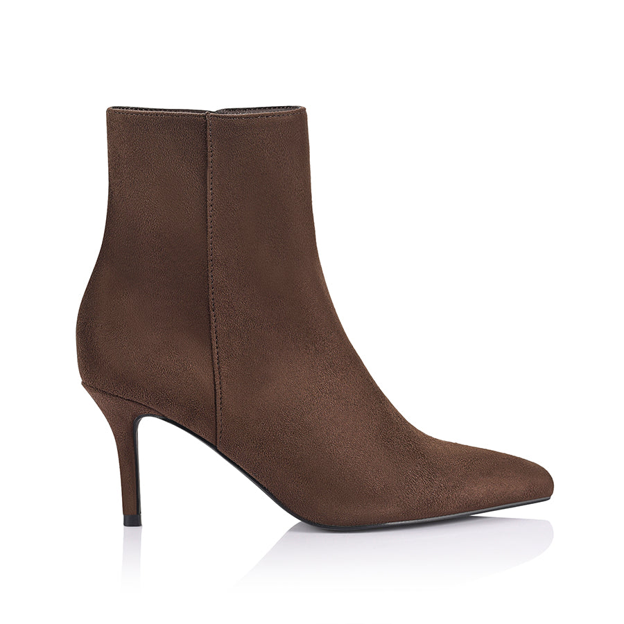 Beth Ankle Boots - Chocolate Brown Micro