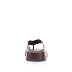 Women's chocolate brown slide on platform thong