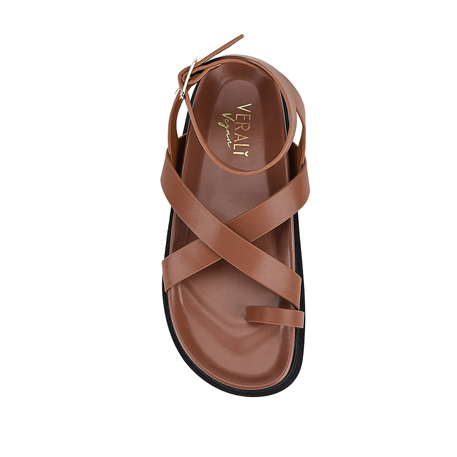 Women's brown strappy footbed sandal