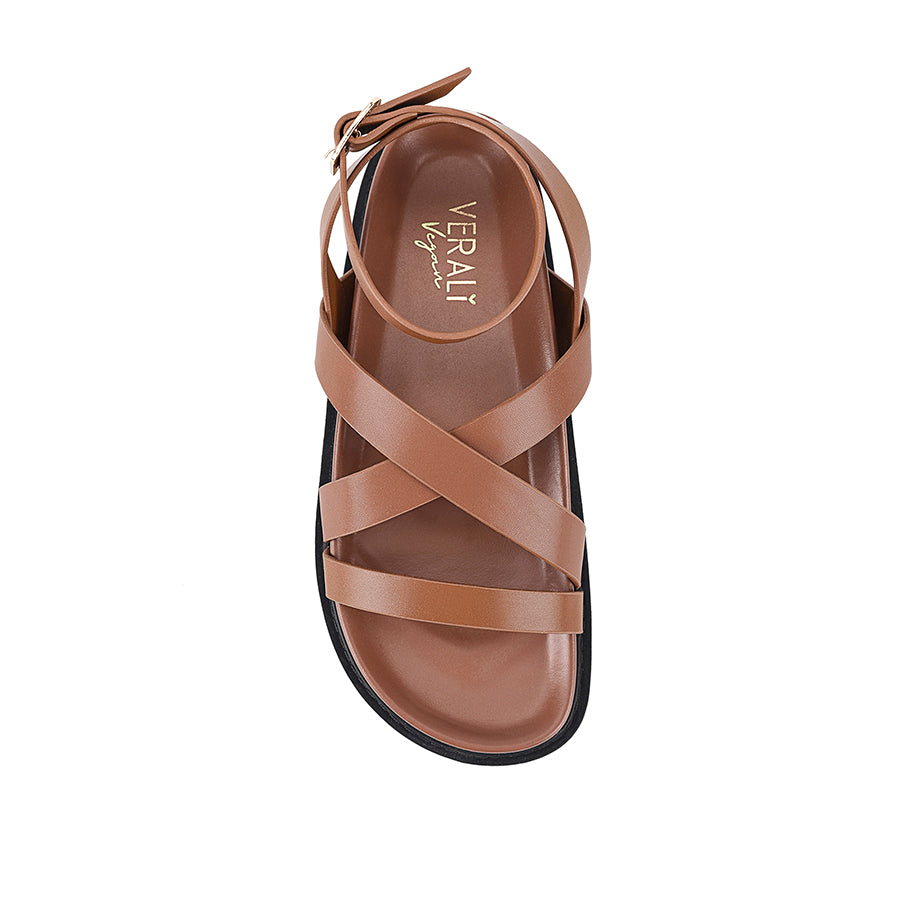 Women's brown strappy footbed sandal