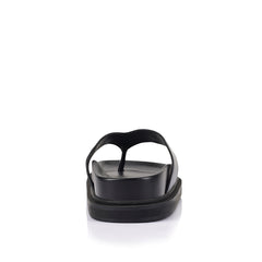 Women's black vegan footbed thongs
