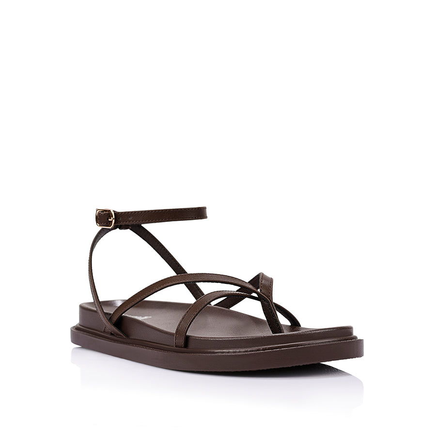 Brinley Footbed Sandals - Chocolate Brown