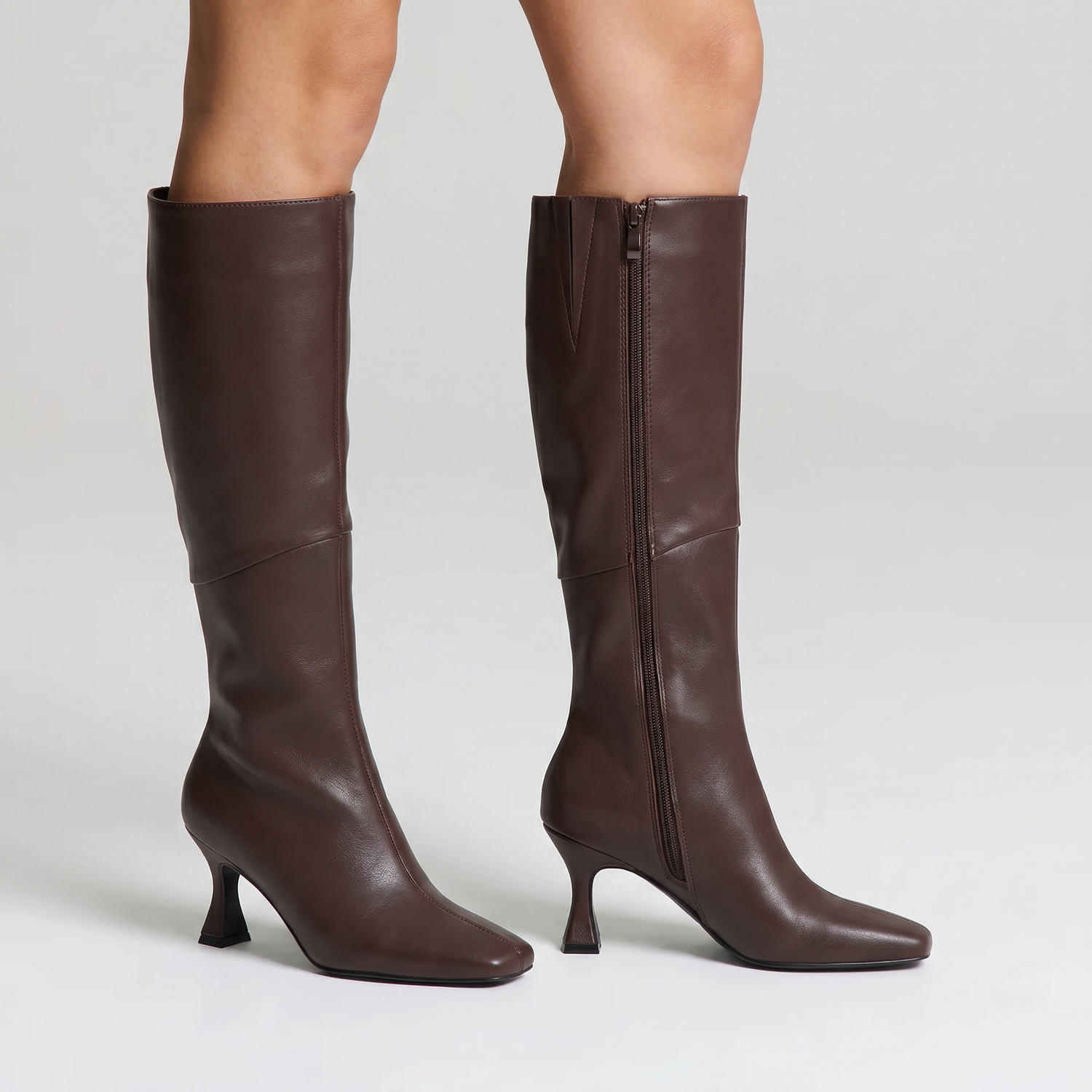 Imogen Knee High Boots - Chocolate Brown