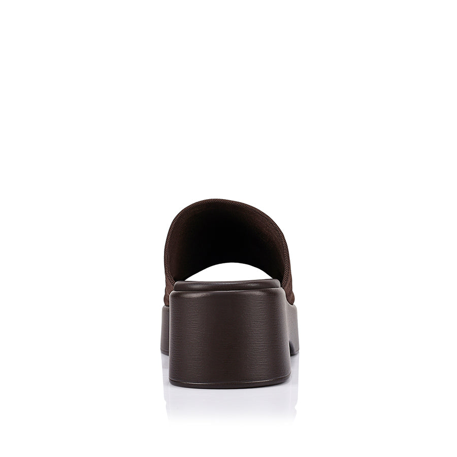 Cherry Flatform Slides - Chocolate Brown Mesh