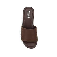 Women's slip on boho clogs with microsuede upper and studded details
