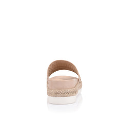 Women's platform footbed slide in blush