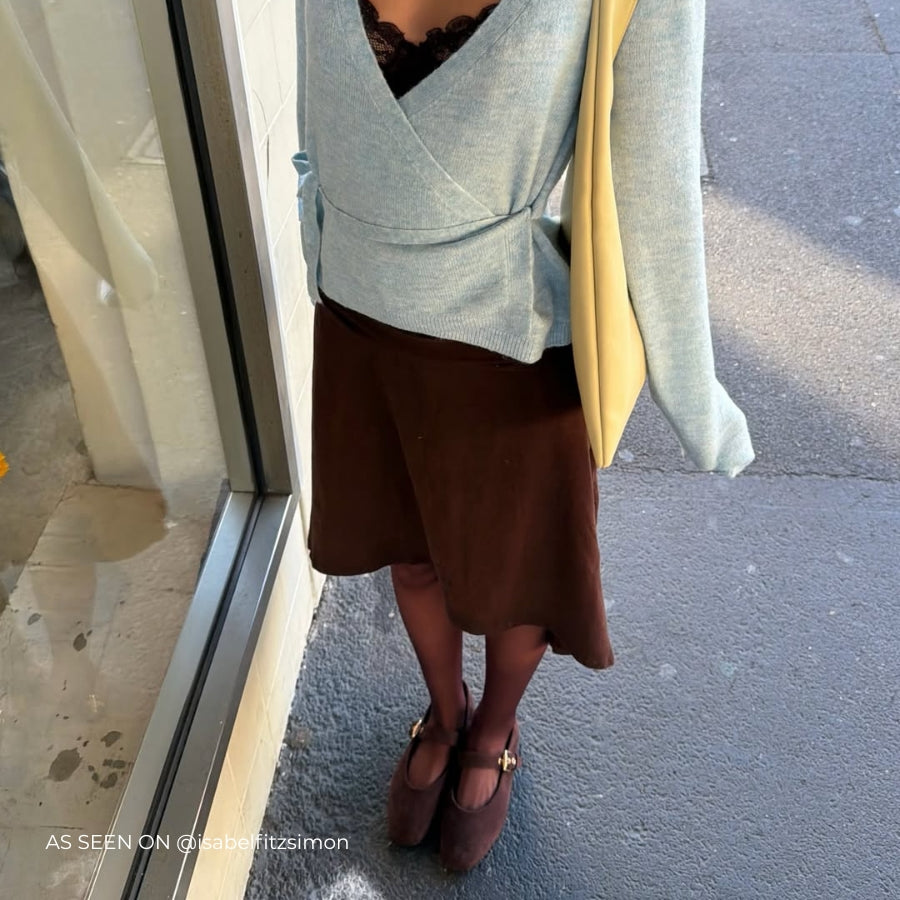 Europe Mary-Jane Flats - Chocolate Brown Micro