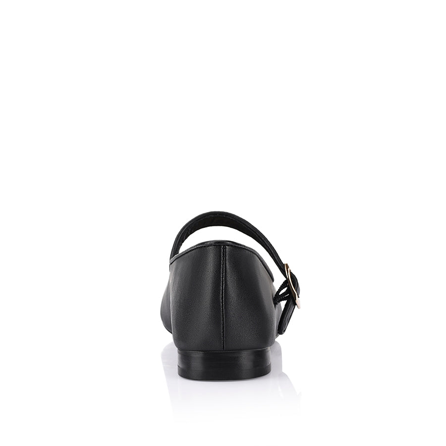 Women's block heel ballet flat with square toe and mary jane flat