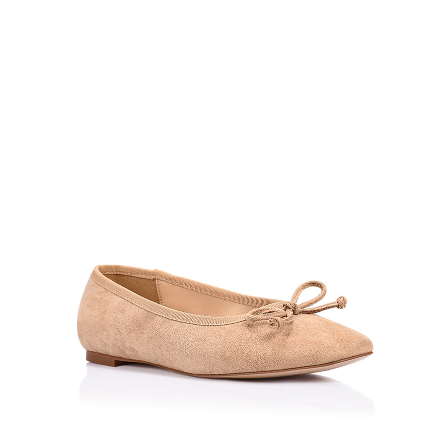 Eugenie Ballet Flats - Sand Beige Micro