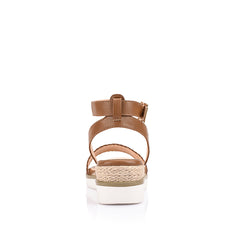 Women's tan and rope wedge 