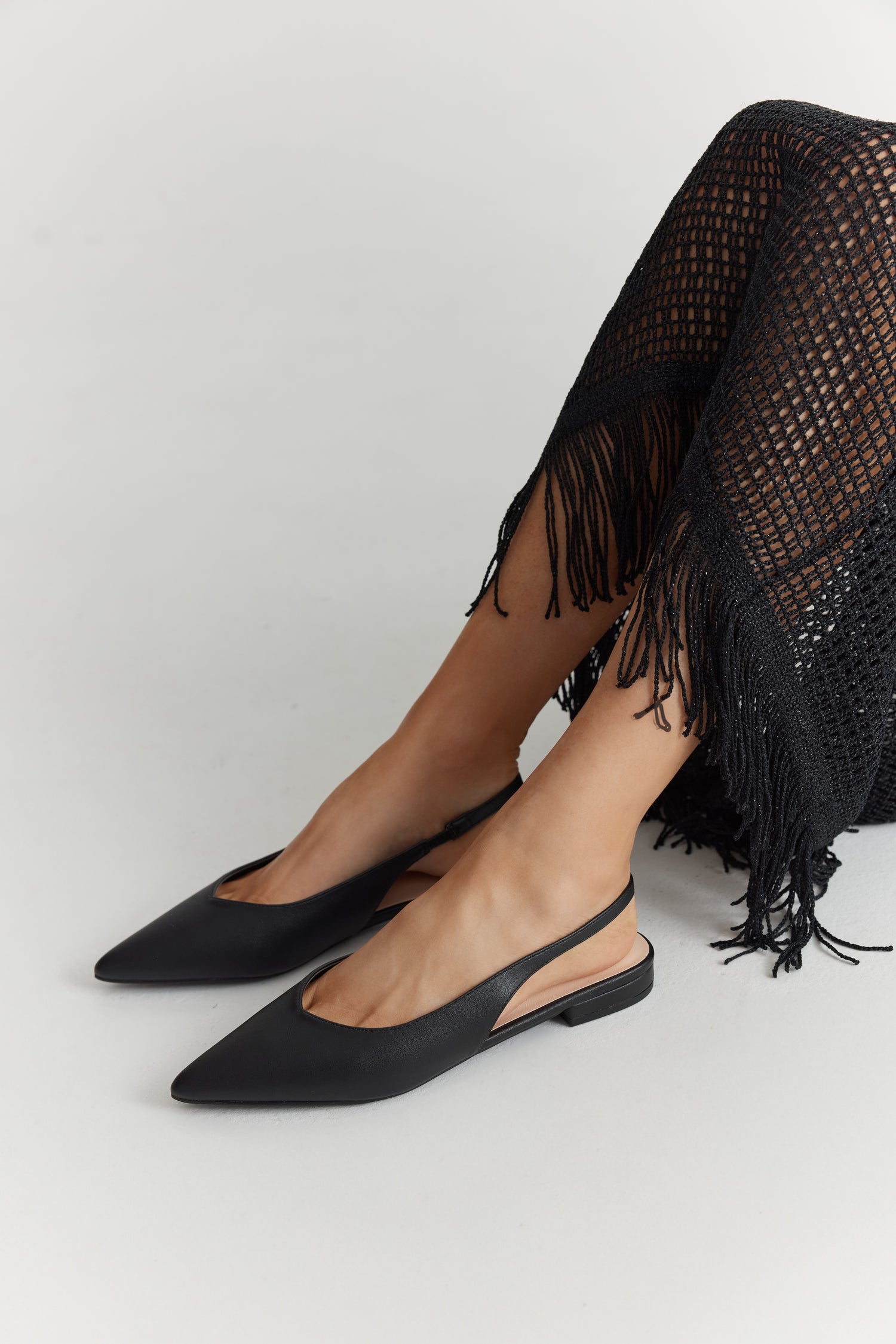 Hillary Slingback Flats - Black