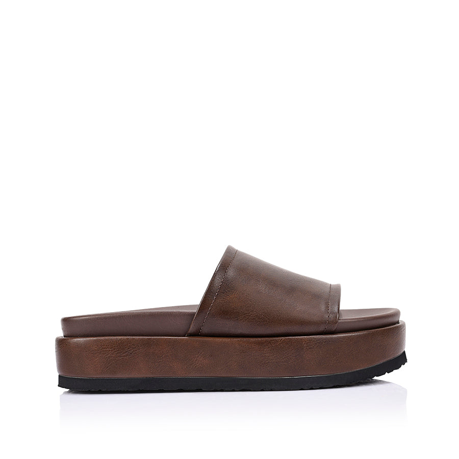Hades Flatform Slides - Brown Distressed