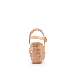 Women's cork block heel platform sandal 