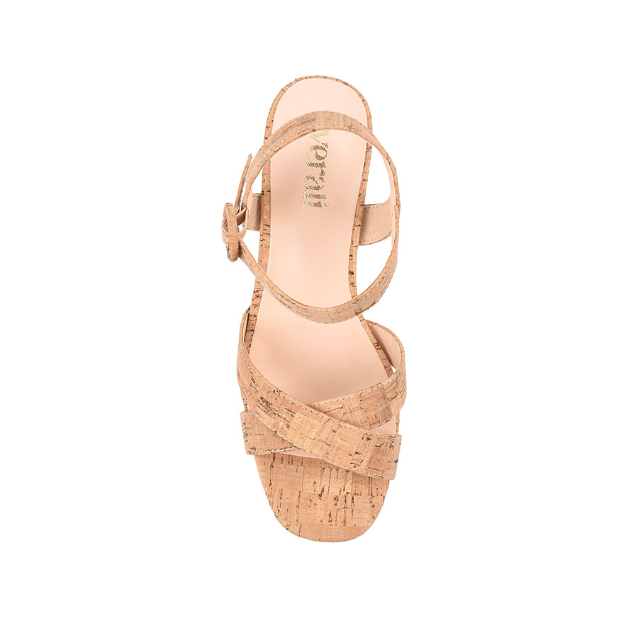 Women's cork block heel platform sandal 