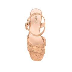 Women's cork block heel platform sandal 