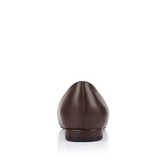 Women's chocolate brown vegan ballet flats with pointed toe