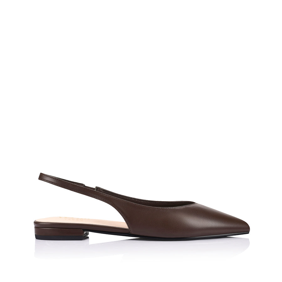 Hillary Slingback Flats - Chocolate Brown