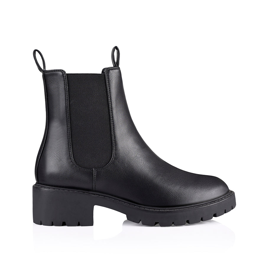 Jace Chelsea Combat Boots  - Black Smooth