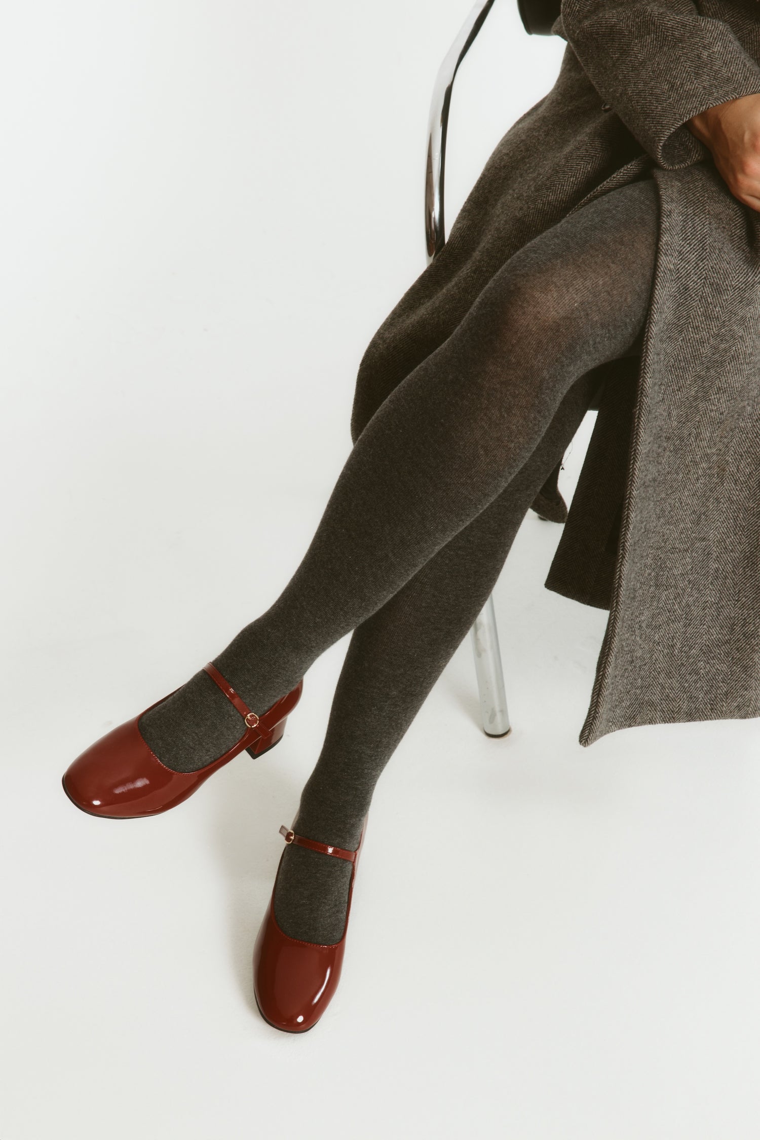 Kenna Mary Jane Block Heels - Wine Patent