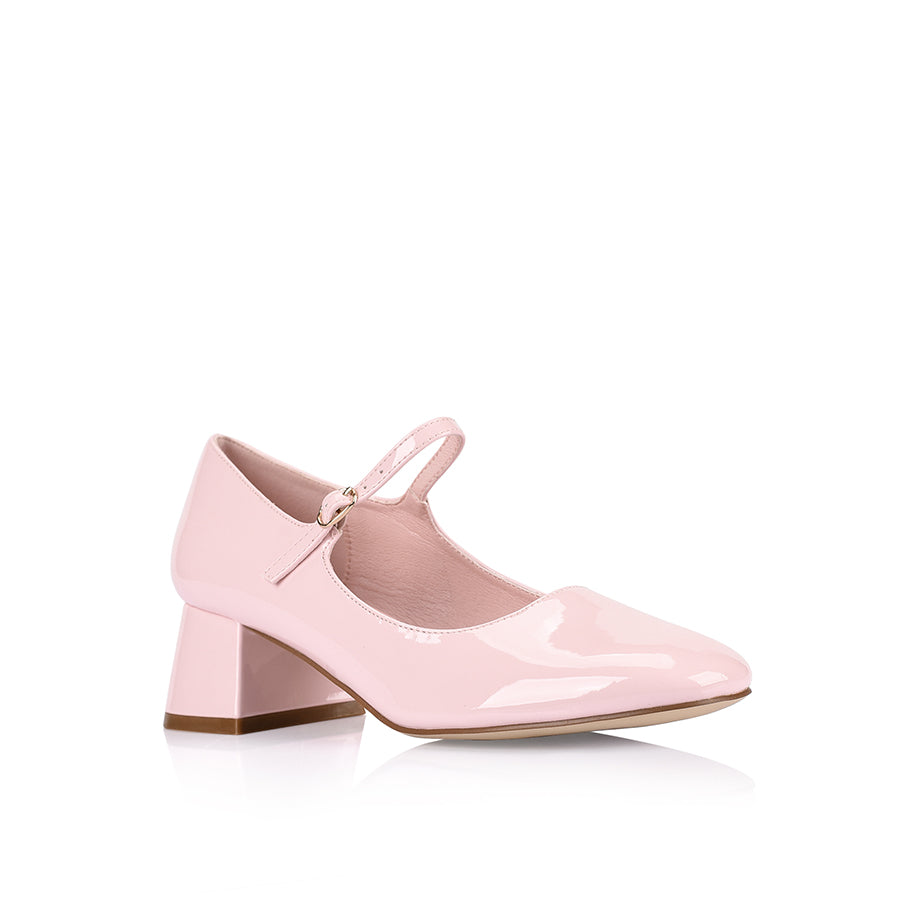 Blush Pink Patent Block Heel Mary Jane