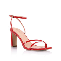 Womens red patent strappy high heel