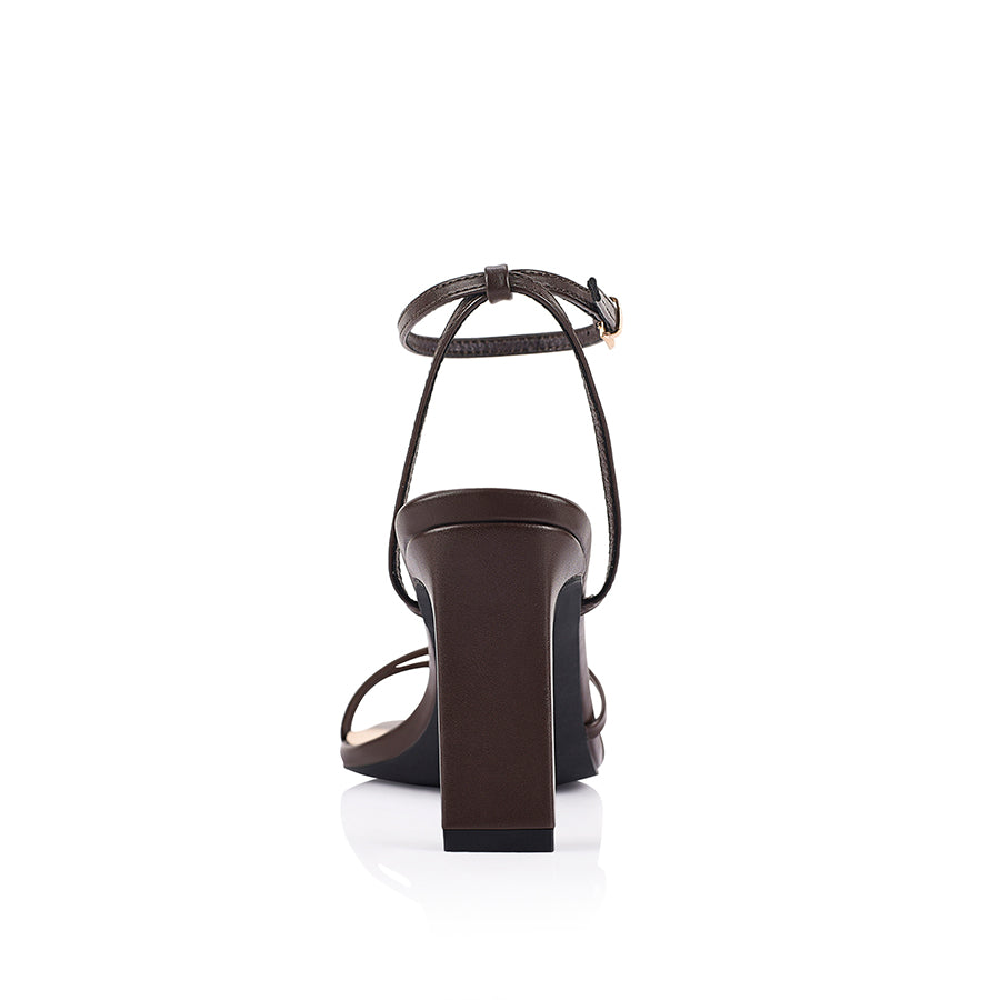 Kimmy Slim Strappy Heels - Chocolate Brown