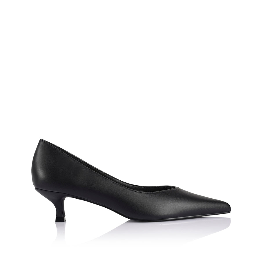 smooth pointed toe court kitten heel