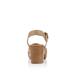 Women's taupe micro clog sandals 