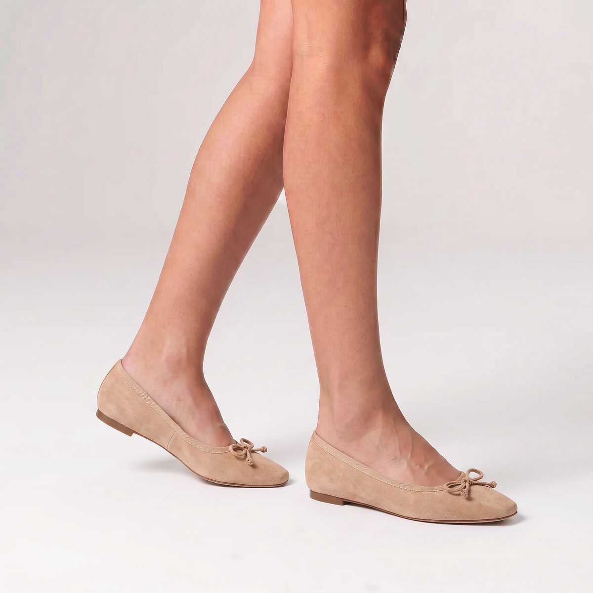 Eugenie Ballet Flats - Sand Beige Micro