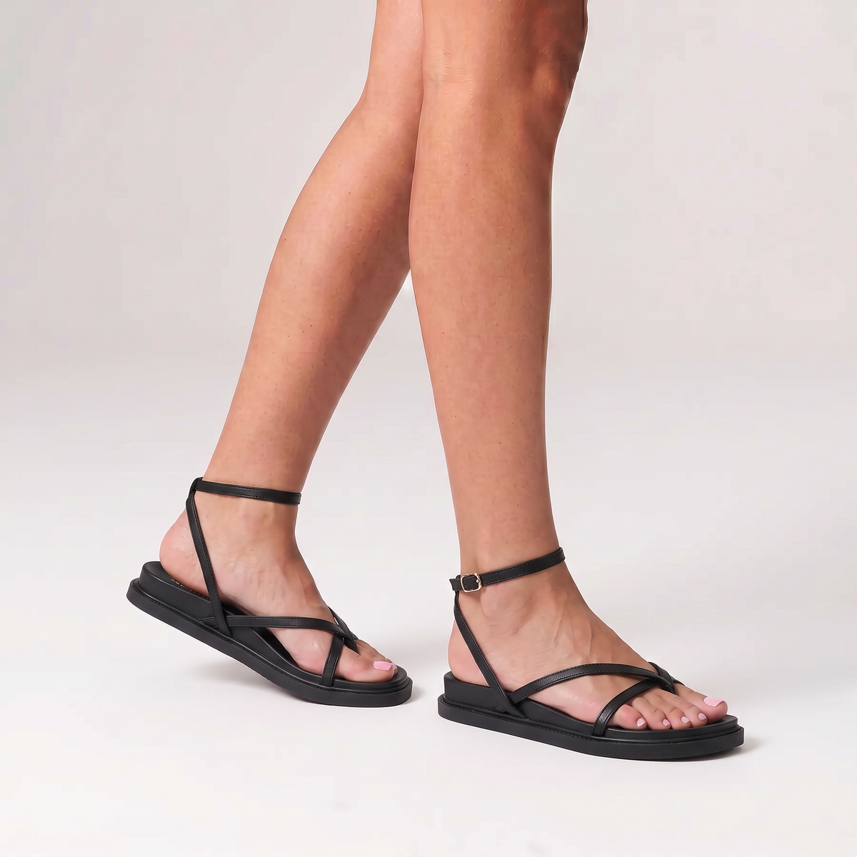 Brinley Footbed Sandals - Black