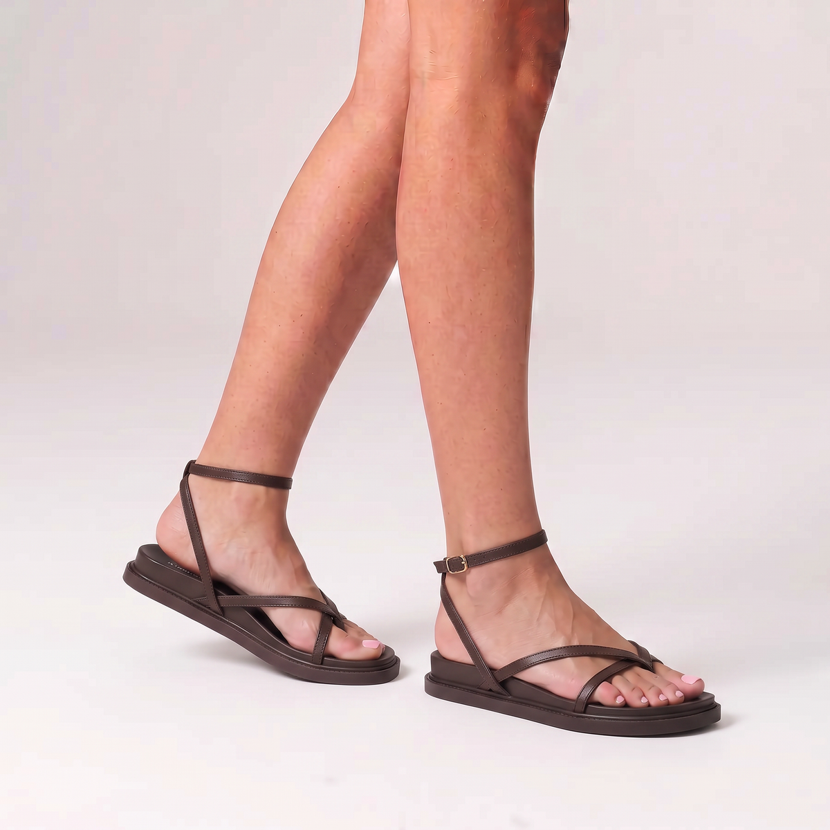 Brinley Footbed Sandals - Chocolate Brown
