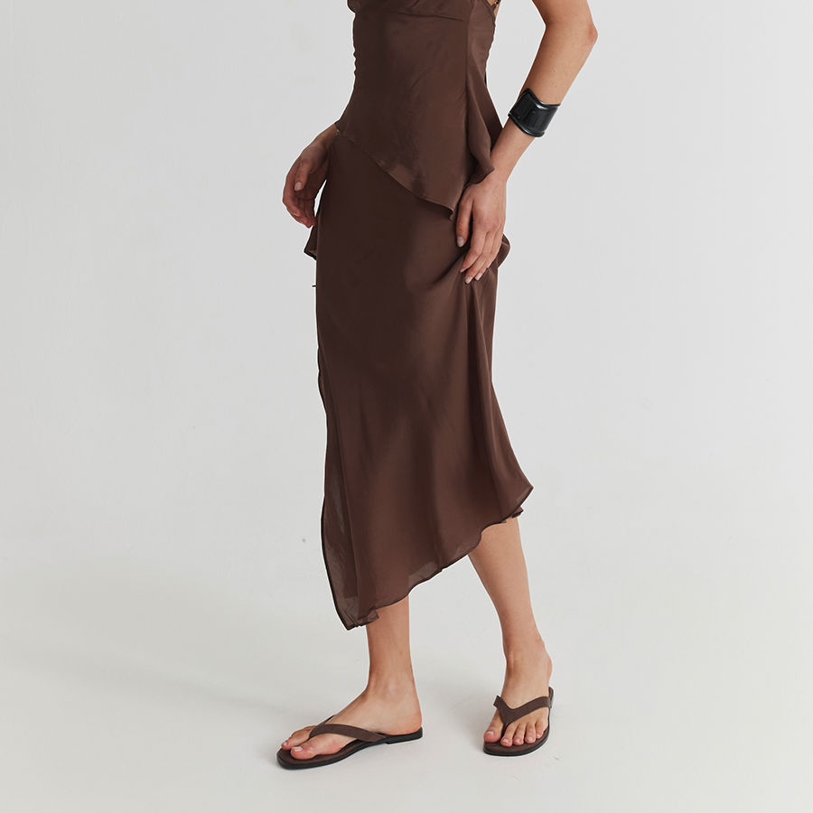 Sascha Casual Thongs - Chocolate Brown Micro