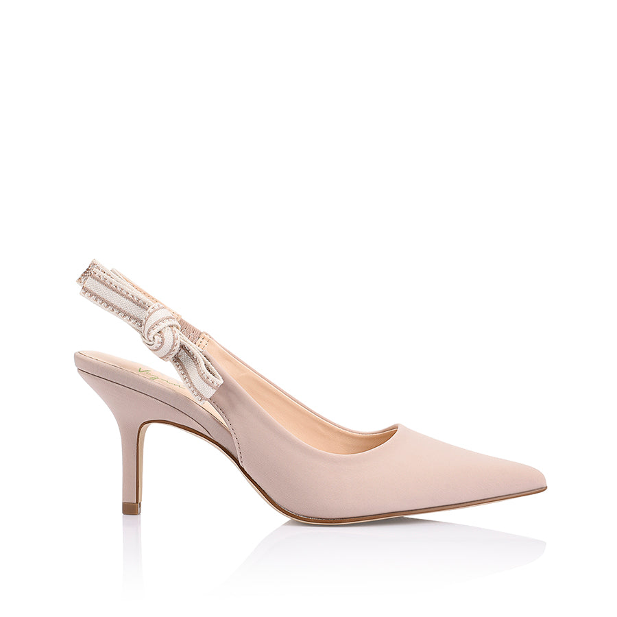 Shaan Slingback Stilettos - Beige Knit