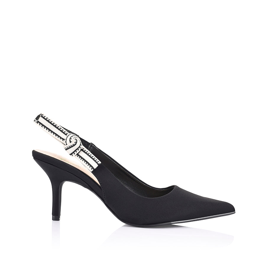 Shaan Slingback Stilettos - Black Knit