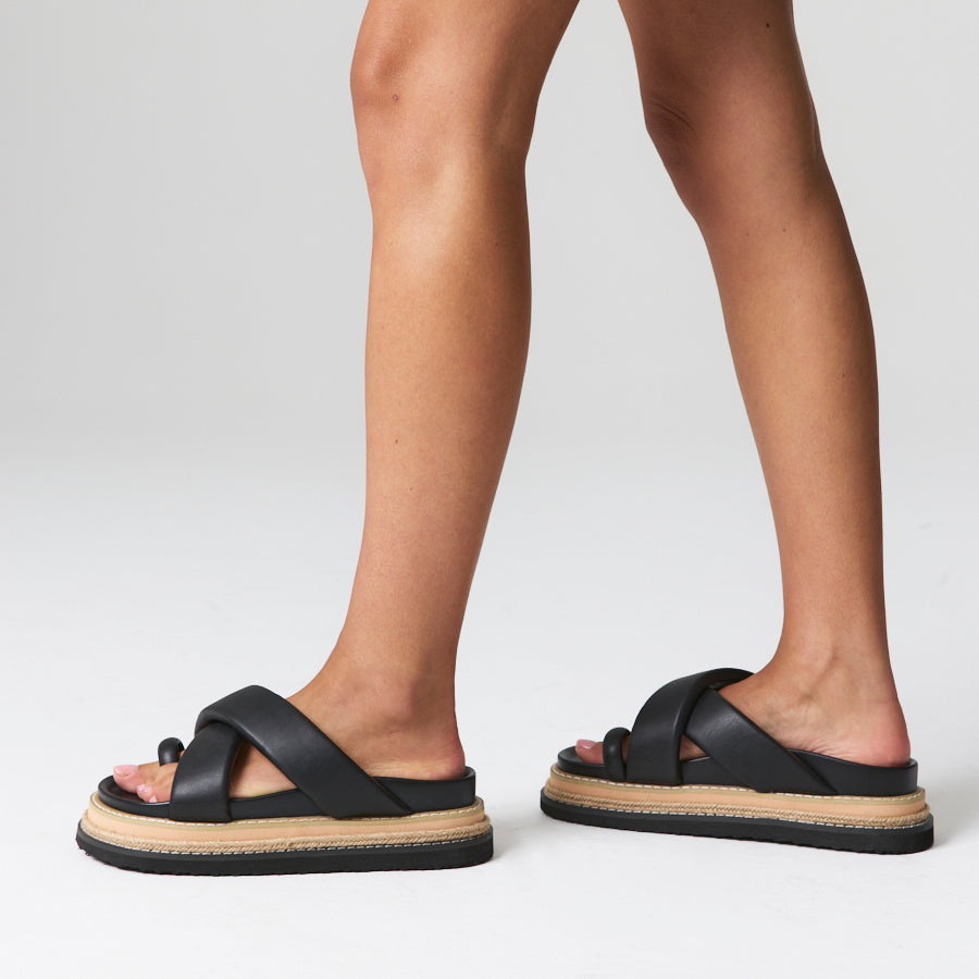 Thelma Flatform Slides - Black
