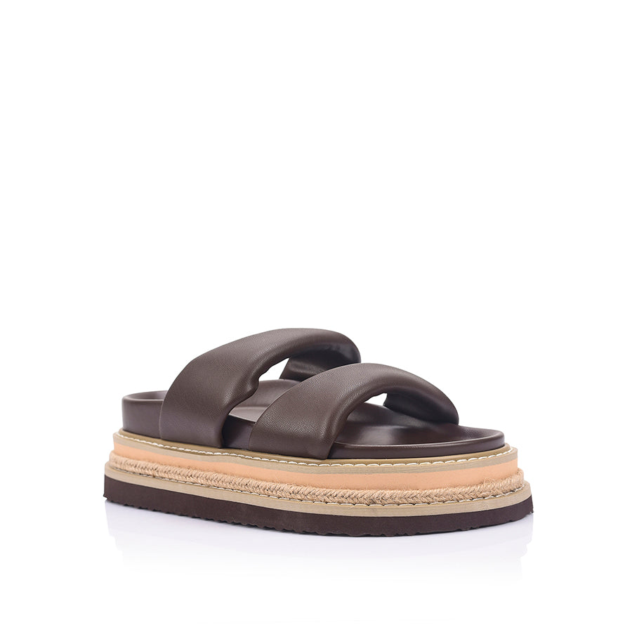 Teagan Flatform Slides - Chocolate Brown