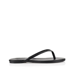Women's black flat slide on thong