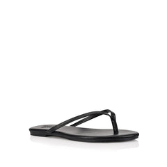 Women's black flat slide on thong