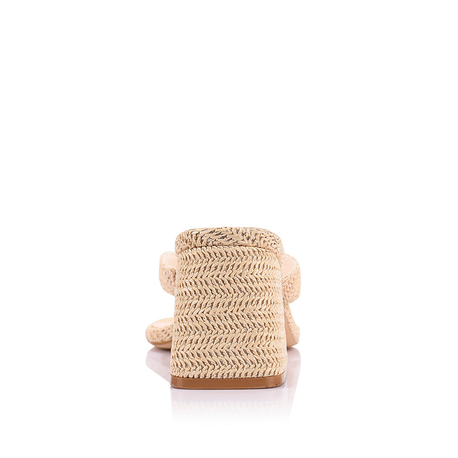 Stoked Block Heel Thongs - Raffia