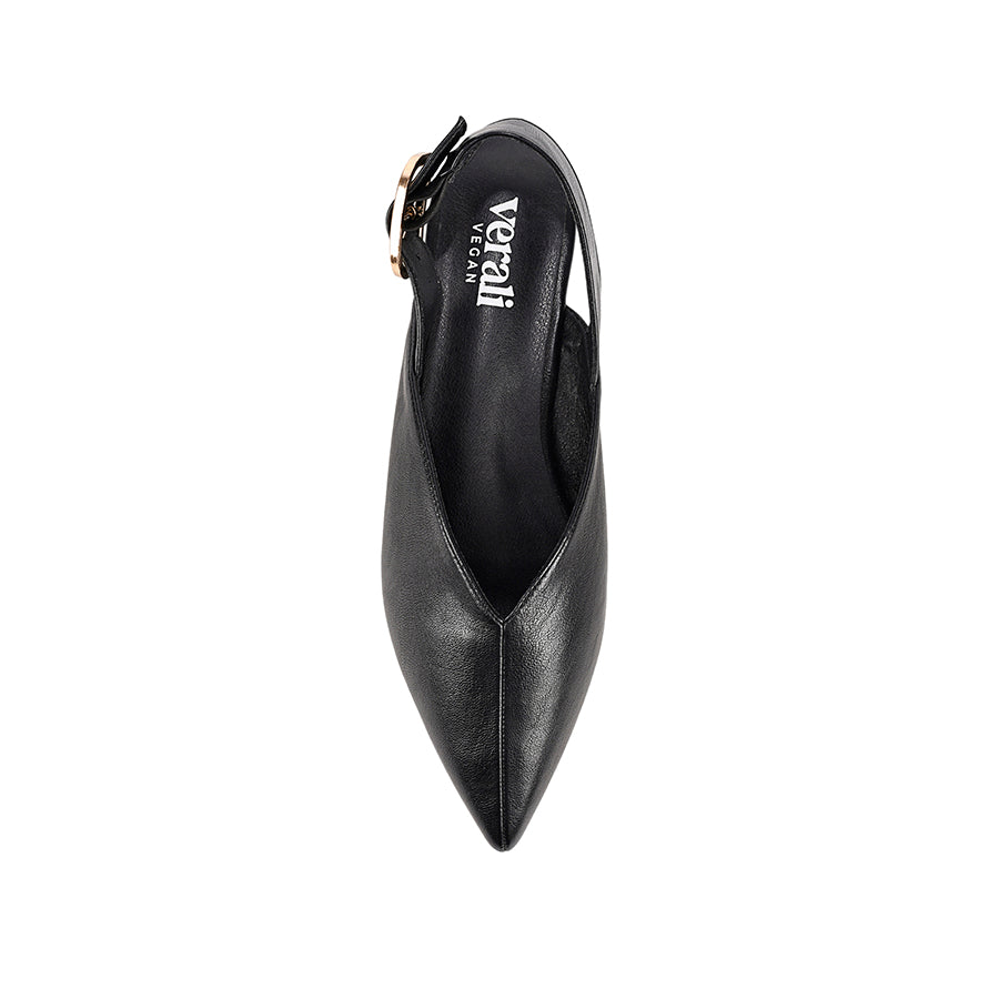 Indy Sling Back Flats - Black Crinkle