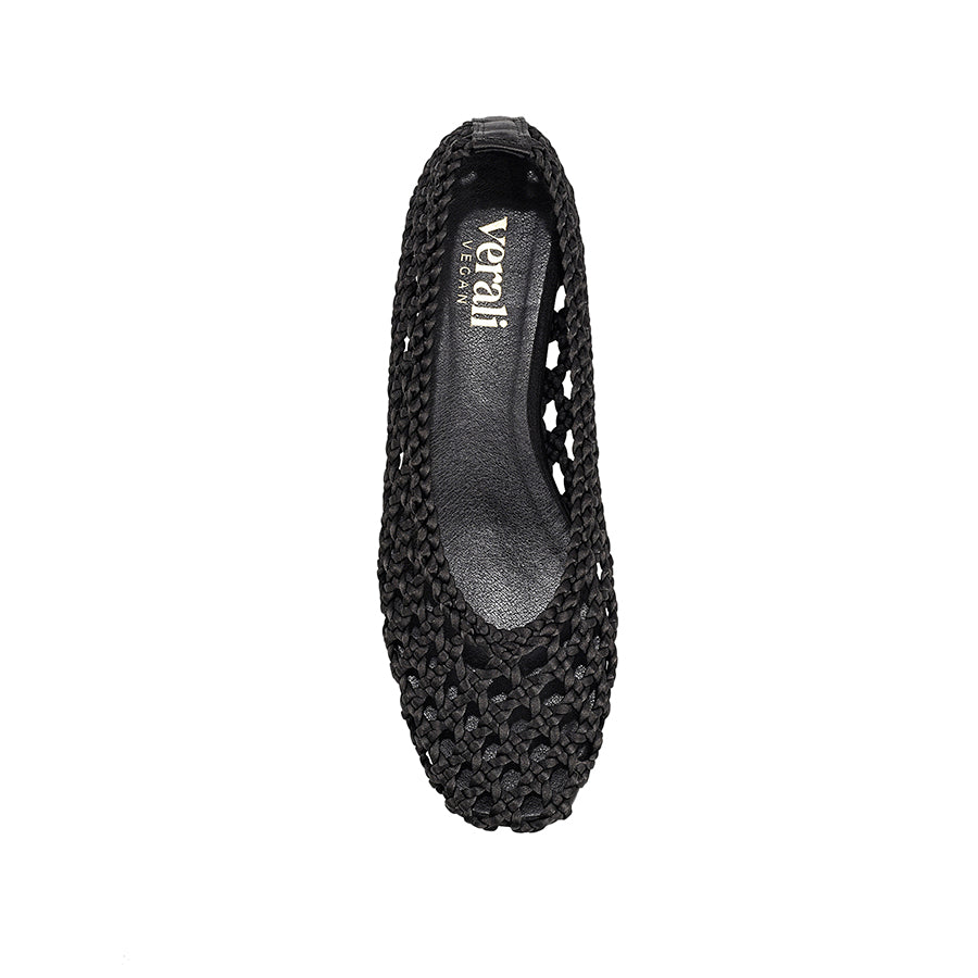 Evan Woven Ballet Flats - Black