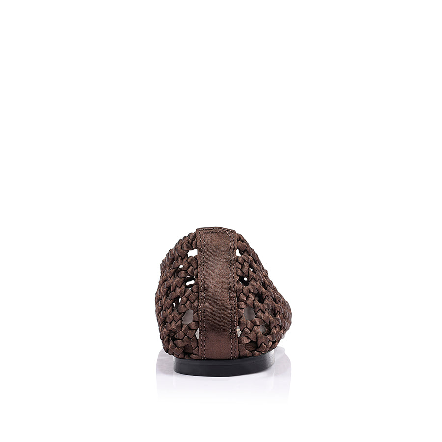 Evan Woven Ballet Flats - Chocolate Brown