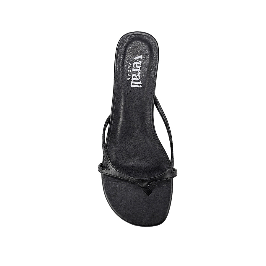 Farrah Kitten Heel Thongs - Black