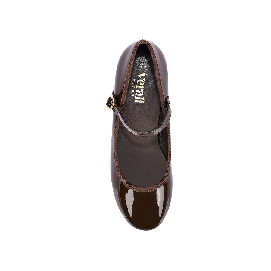 Micah Mary-Jane Block Heels - Chocolate Brown Patent