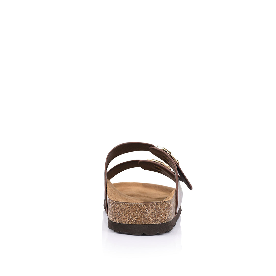 Women's Birkenstock style footbed slide in chocolate brown
