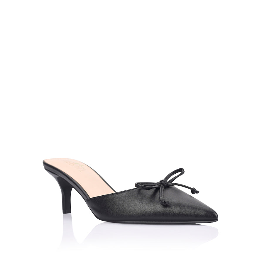 Zeke Point Toe Kitten Heels - Black