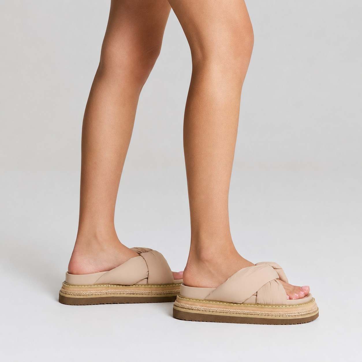 Thames Flatform Slides - Stone Beige